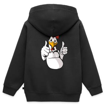 Rooster Chicken Farm Chicken Breeder - Kids Premium Organic Zip-up Hoodie - black - Back - AI Model Kid Male (0cm)