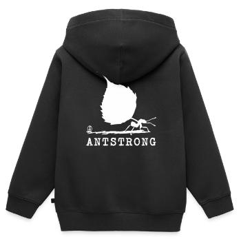So stark wie eine Ameise - Kinder Premium Organic Zip Hoodie - Schwarz - Hinten - AI Model Kid Male (0cm)