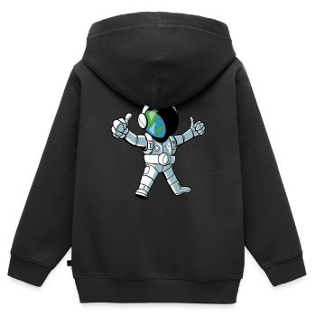 Cartoon astronaut in outer space - Kids Premium Organic Zip-up Hoodie - black - Back - AI Model Kid Male (0cm)