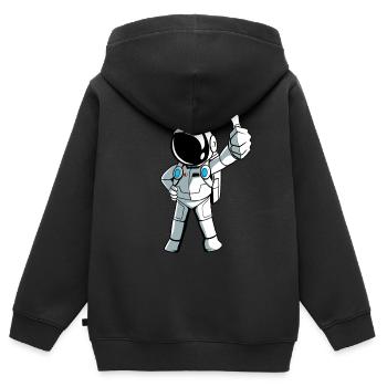 Cartoon astronaut in outer space - Kids Premium Organic Zip-up Hoodie - black - Back - AI Model Kid Male (0cm)