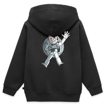 Cartoon astronaut in outer space - Kids Premium Organic Zip-up Hoodie - black - Back - AI Model Kid Male (0cm)
