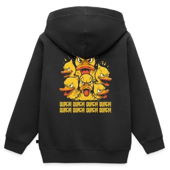 Quack! Wütende Gummi-Enten des Untergangs - Kinder Premium Organic Zip Hoodie - Schwarz - Hinten - AI Model Kid Male (0cm)