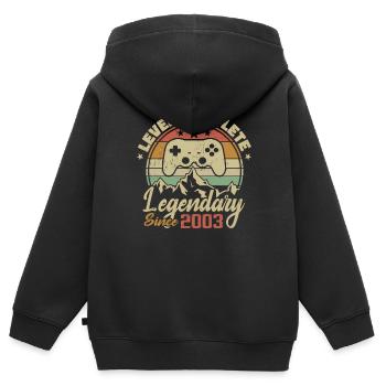2003 Geburtstagsgeschenk Komplettes Level - 2003 - Kinder Premium Organic Zip Hoodie - Schwarz - Hinten - AI Model Kid Male (0cm)