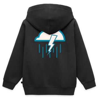 Wetter Gewitter - Kinder Premium Organic Zip Hoodie - Schwarz - Hinten - AI Model Kid Male (0cm)