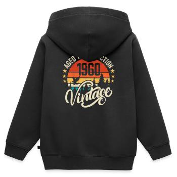 1960 Vintage - Geburtstagsgeschenk 1960 Retro 1960 - Kinder Premium Organic Zip Hoodie - Schwarz - Hinten - AI Model Kid Male (0cm)