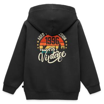 1996 Vintage - Geburtstagsgeschenk 1996 Retro 1996 - Kinder Premium Organic Zip Hoodie - Schwarz - Hinten - AI Model Kid Male (0cm)