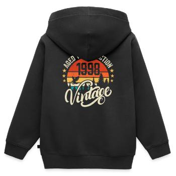 1998 Vintage - Geburtstagsgeschenk 1998 Retro 1998 - Kinder Premium Organic Zip Hoodie - Schwarz - Hinten - AI Model Kid Male (0cm)
