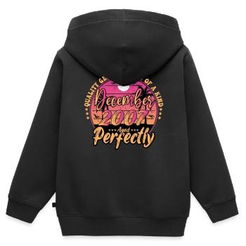 December 2007 anniversary 2007 December 2007 - Kids Premium Organic Zip-up Hoodie - black - Back - AI Model Kid Male (0cm)