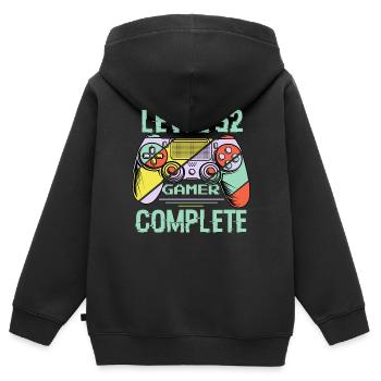 Level 52 Abschließen 52 Jahre alter Spieler Level 52 Abschließen - Kinder Premium Organic Zip Hoodie - Schwarz - Hinten - AI Model Kid Male (0cm)