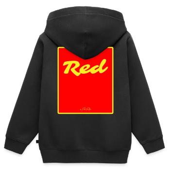 Rouge - Sweat Premium à capuche zippé enfant bio - noir - Dos - AI Model Kid Male (0cm)