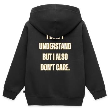 Ich verstehe es nicht und es interessiert mich nicht - Kinder Premium Organic Zip Hoodie - Schwarz - Hinten - AI Model Kid Male (0cm)
