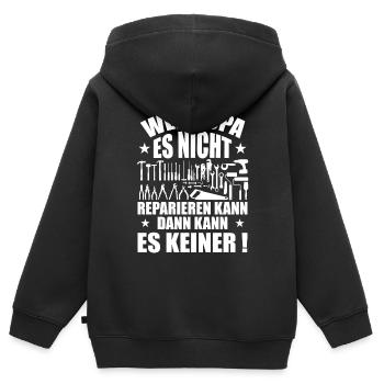 Wenn opa es nicht reparieren kann kann es keiner - Kinder Premium Organic Zip Hoodie - Schwarz - Hinten - AI Model Kid Male (0cm)