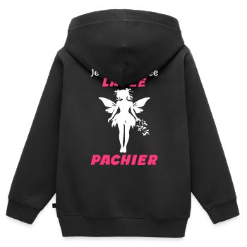 Je Suis Une Fee La Fee Pachier - Humour Cadeau - Sweat Premium à capuche zippé enfant bio - noir - Dos - AI Model Kid Male (0cm)