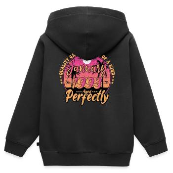 Januar 1993 Jubiläum 1993 Januar 1993 - Kinder Premium Organic Zip Hoodie - Schwarz - Hinten - AI Model Kid Male (0cm)