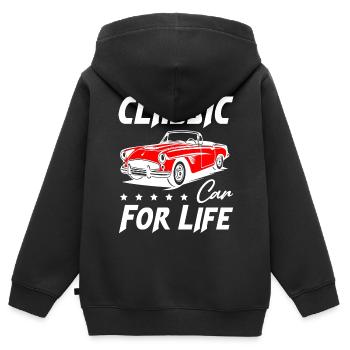 Classic Car For Life - Kinder Premium Organic Zip Hoodie - Schwarz - Hinten - AI Model Kid Male (0cm)