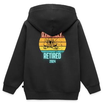 Ofishially wiederholt 2024 Retirenebt Fisherman Fish - Kinder Premium Organic Zip Hoodie - Schwarz - Hinten - AI Model Kid Male (0cm)