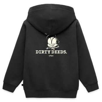 Schmutzige Taten, Kleiner, böser Bursche - Kinder Premium Organic Zip Hoodie - Schwarz - Hinten - AI Model Kid Male (0cm)