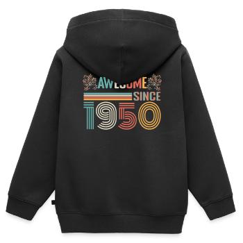 1950 anniversary since 1950 Vintage 1950 - Kids Premium Organic Zip-up Hoodie - black - Back - AI Model Kid Male (0cm)