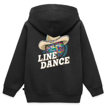 Danse en ligne - Sweat Premium à capuche zippé enfant bio - noir - Dos - AI Model Kid Male (0cm)