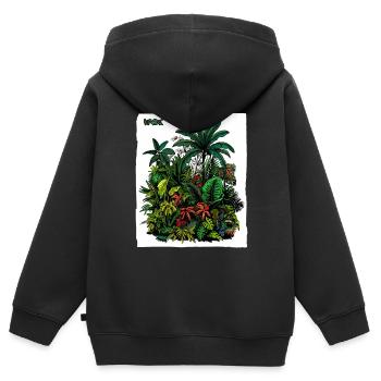 Pflanzen Botanik - Kinder Premium Organic Zip Hoodie - Schwarz - Hinten - AI Model Kid Male (0cm)