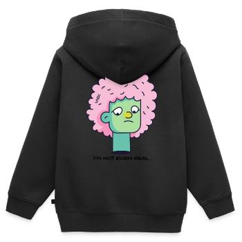 I'm not even real - Kids Premium Organic Zip-up Hoodie - black - Back - AI Model Kid Male (0cm)