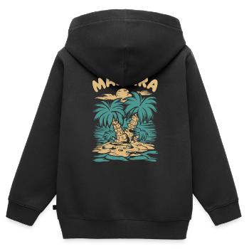 Portugal Madère - Sweat Premium à capuche zippé enfant bio - noir - Dos - AI Model Kid Male (0cm)