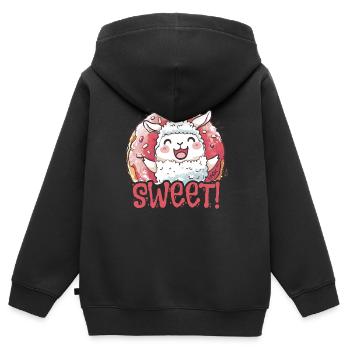 Niedliches Schaf: Süß und Liebenswert - Kinder Premium Organic Zip Hoodie - Schwarz - Hinten - AI Model Kid Male (0cm)