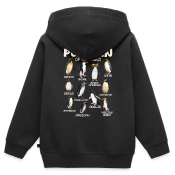 Penguin Penguins Animals of the World Penguin Love - Kids Premium Organic Zip-up Hoodie - black - Back - AI Model Kid Male (0cm)