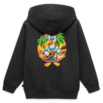 Lunettes de soleil Funny Swan Summer Beach Hawaïen - Sweat Premium à capuche zippé enfant bio - noir - Dos - AI Model Kid Male (0cm)