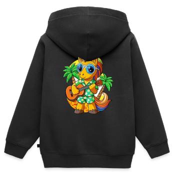 Lustige Pony Sommer Strand Sonnenbrille Hawaiianisch - Kinder Premium Organic Zip Hoodie - Schwarz - Hinten - AI Model Kid Male (0cm)