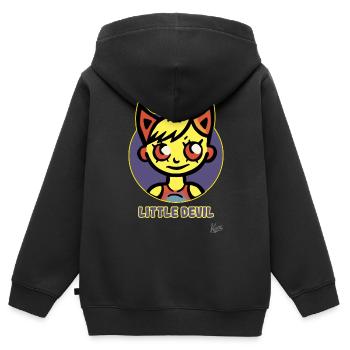 Little devil or little she-devil - Kids Premium Organic Zip-up Hoodie - black - Back - AI Model Kid Male (0cm)
