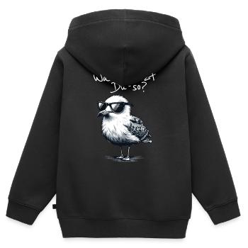 Watt vous regarde alors en disant - Sweat Premium à capuche zippé enfant bio - noir - Dos - AI Model Kid Male (0cm)