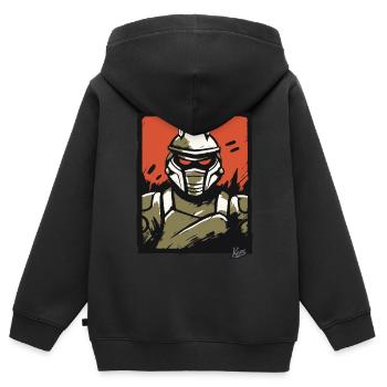 Mecha Robot mécanique de science-fiction - Sweat Premium à capuche zippé enfant bio - noir - Dos - AI Model Kid Male (0cm)