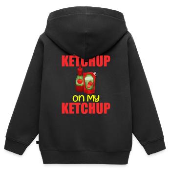 I Put Ketchup On My Ketchup Tee Costume Tomato DIY - Sweat Premium à capuche zippé enfant bio - noir - Dos - AI Model Kid Male (0cm)