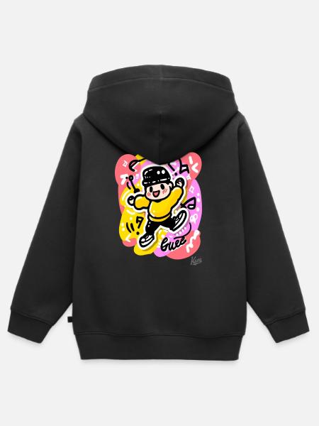 Enfant Photo Breakdancer Breakdance - Sweat Premium à capuche zippé enfant bio - noir