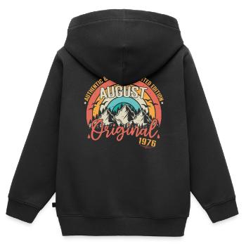 August 1976 August Geburtstag 1976 August - Kinder Premium Organic Zip Hoodie - Schwarz - Hinten - AI Model Kid Male (0cm)