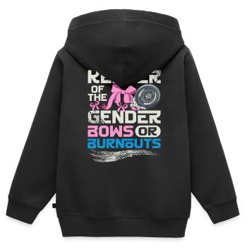 Keeper of the Gender Burnouts or Bows - Sweat Premium à capuche zippé enfant bio - noir - Dos - AI Model Kid Male (0cm)