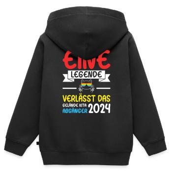 A legend leaves the site Kita Absolvent - Kids Premium Organic Zip-up Hoodie - black - Back - AI Model Kid Male (0cm)