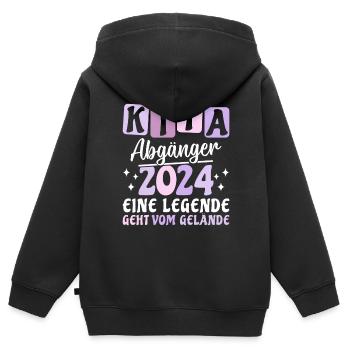 Kindergarten Kita Abgänger 2024 - Kinder Premium Organic Zip Hoodie - Schwarz - Hinten - AI Model Kid Male (0cm)