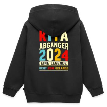 A legend leaves the site Kita Absolvent - Kids Premium Organic Zip-up Hoodie - black - Back - AI Model Kid Male (0cm)