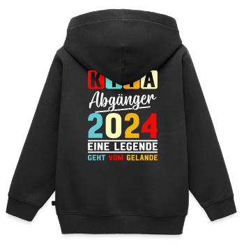 Kindergarten Kita Abgänger 2024 - Kinder Premium Organic Zip Hoodie - Schwarz - Hinten - AI Model Kid Male (0cm)