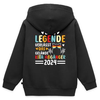 Une légende quitte le site Kita Absolvent - Sweat Premium à capuche zippé enfant bio - noir - Dos - AI Model Kid Male (0cm)