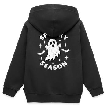 Gruselige Jahreszeit - Kinder Premium Organic Zip Hoodie - Schwarz - Hinten - AI Model Kid Male (0cm)