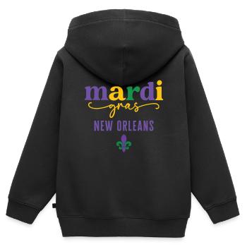 Mardi Gras New Orleans - Kinder Premium Organic Zip Hoodie - Schwarz - Hinten - AI Model Kid Male (0cm)
