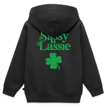 Sassy Lassie - Kids Premium Organic Zip-up Hoodie - black - Back - AI Model Kid Male (0cm)