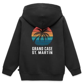 St. Martin Grand Case - Kinder Premium Organic Zip Hoodie - Schwarz - Hinten - AI Model Kid Male (0cm)