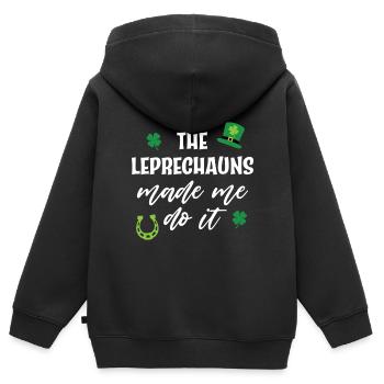 Die Kobolde haben mich dazu gebracht - Kinder Premium Organic Zip Hoodie - Schwarz - Hinten - AI Model Kid Male (0cm)