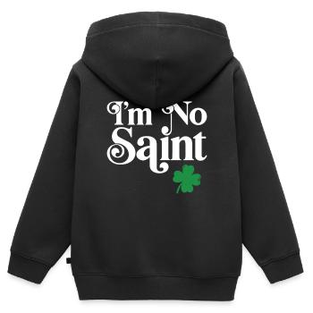 Ich bin kein Heiliger - Kinder Premium Organic Zip Hoodie - Schwarz - Hinten - AI Model Kid Male (0cm)