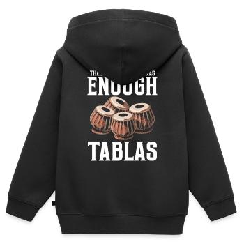 Il n’y a pas assez de tablas - Sweat Premium à capuche zippé enfant bio - noir - Dos - AI Model Kid Male (0cm)