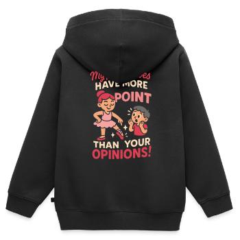Ballett Liebende Ballettschuhe und Meinungen - Kinder Premium Organic Zip Hoodie - Schwarz - Hinten - AI Model Kid Male (0cm)